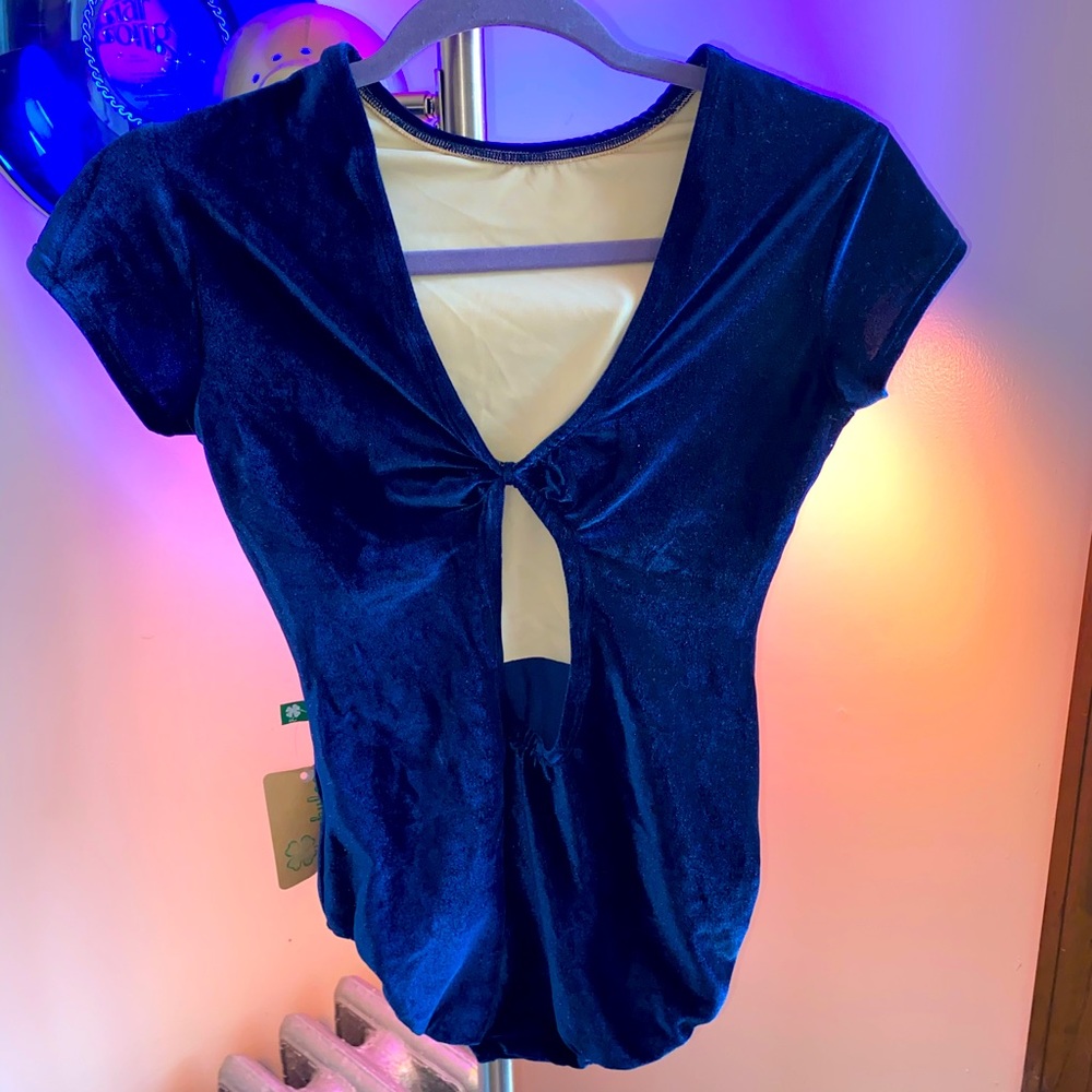 Navy Velvet LuckyLeo Leotard
